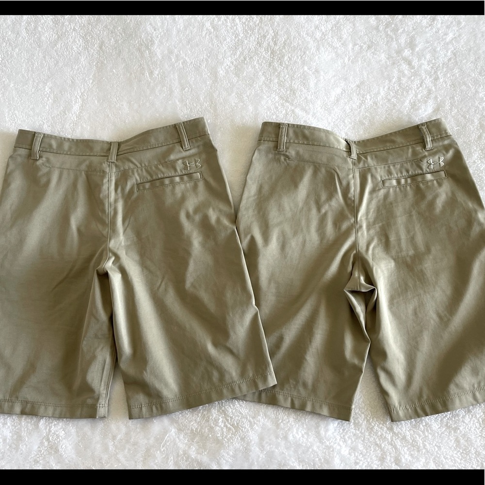 (2) Under Armour Khaki Golf shorts
